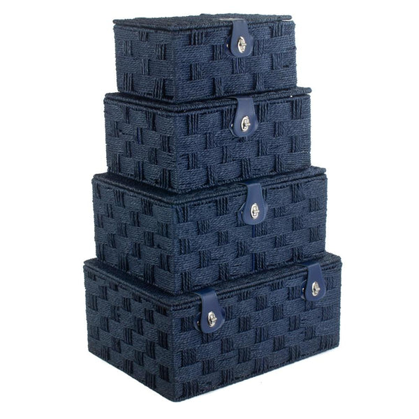 Twisted Blue Paper Storage Basket-0