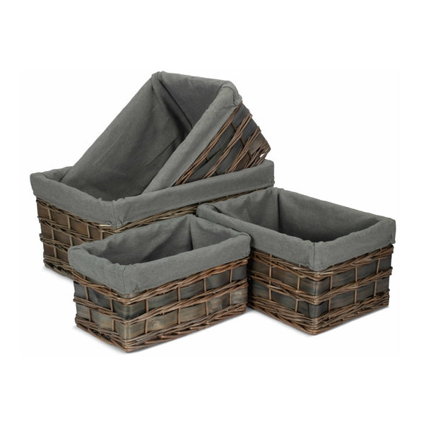 Grey Scandi Storage Basket With Grey Lining-0