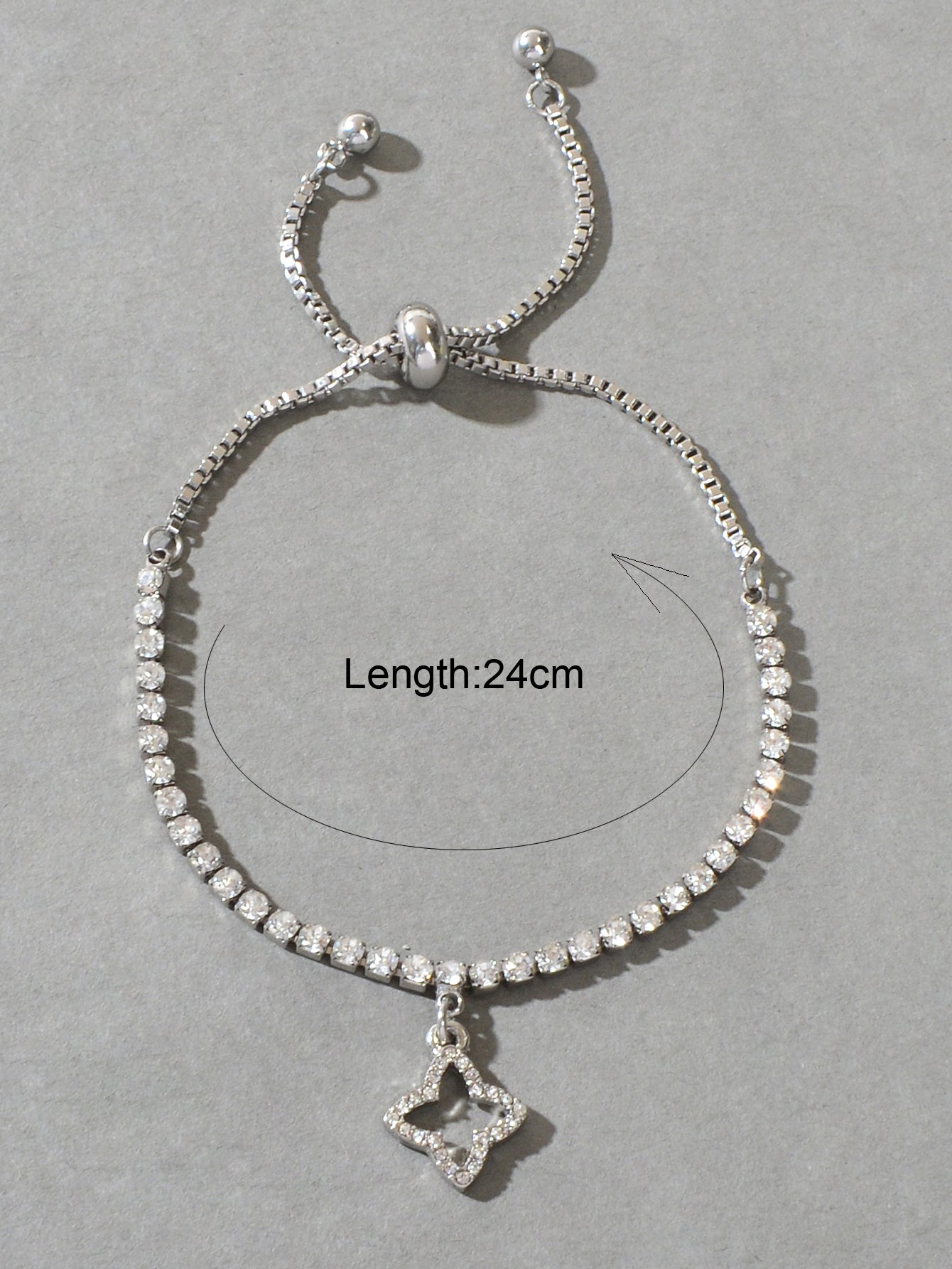 Luxury Full Rhinestone Flower Charm Silver Bracelet Perfect Wedding Gift Jewelry-1