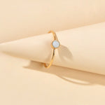 Simple Geometric White Acrylic Decor Gold Finger Wedding Party Wear Ring Jewelry-2