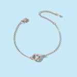 Trendy Jewelry Rhinestone Square Circle Silver Chain Bracelets for Wedding Party-1
