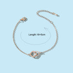 Trendy Jewelry Rhinestone Square Circle Silver Chain Bracelets for Wedding Party-2