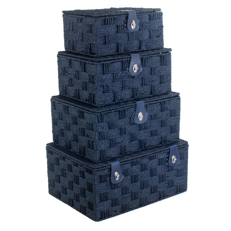 Twisted Blue Paper Storage Basket-0
