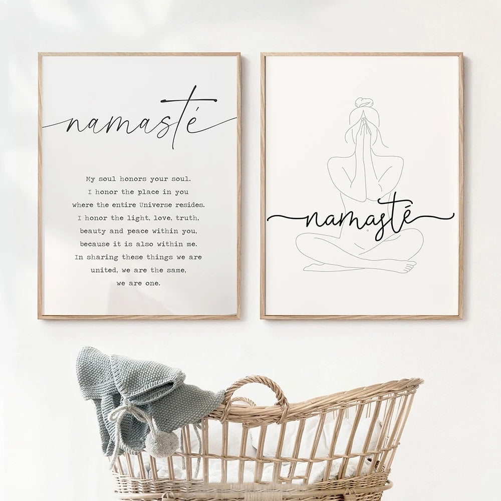 Namaste Manifest – Minimalistischer Yoga Poster
