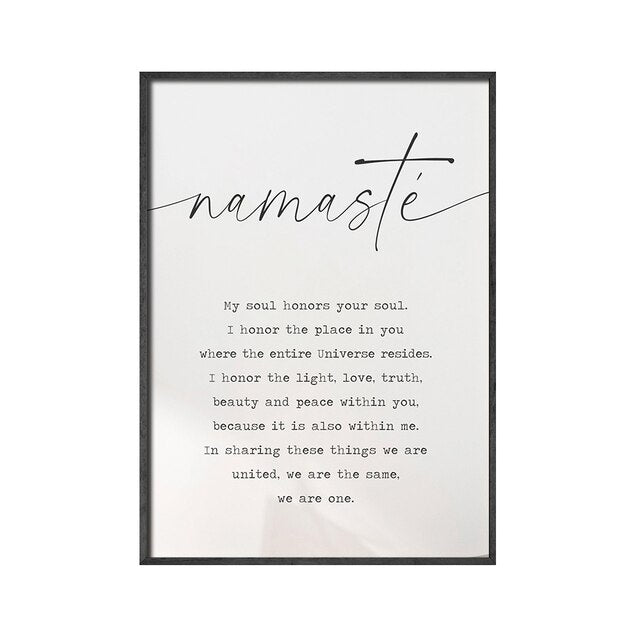 Namaste Manifest – Minimalistischer Yoga Poster