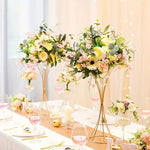 2-Pack Iron Flower Stand Vases Wedding Centerpiece Stands Gold-2