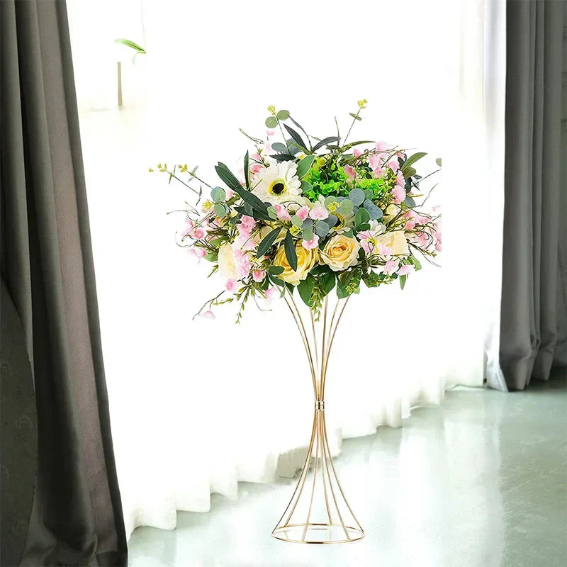 2-Pack Iron Flower Stand Vases Wedding Centerpiece Stands Gold-4