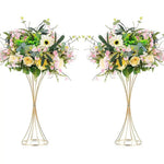 2-Pack Iron Flower Stand Vases Wedding Centerpiece Stands Gold-1