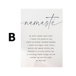 Namaste Manifest – Minimalistischer Yoga Poster