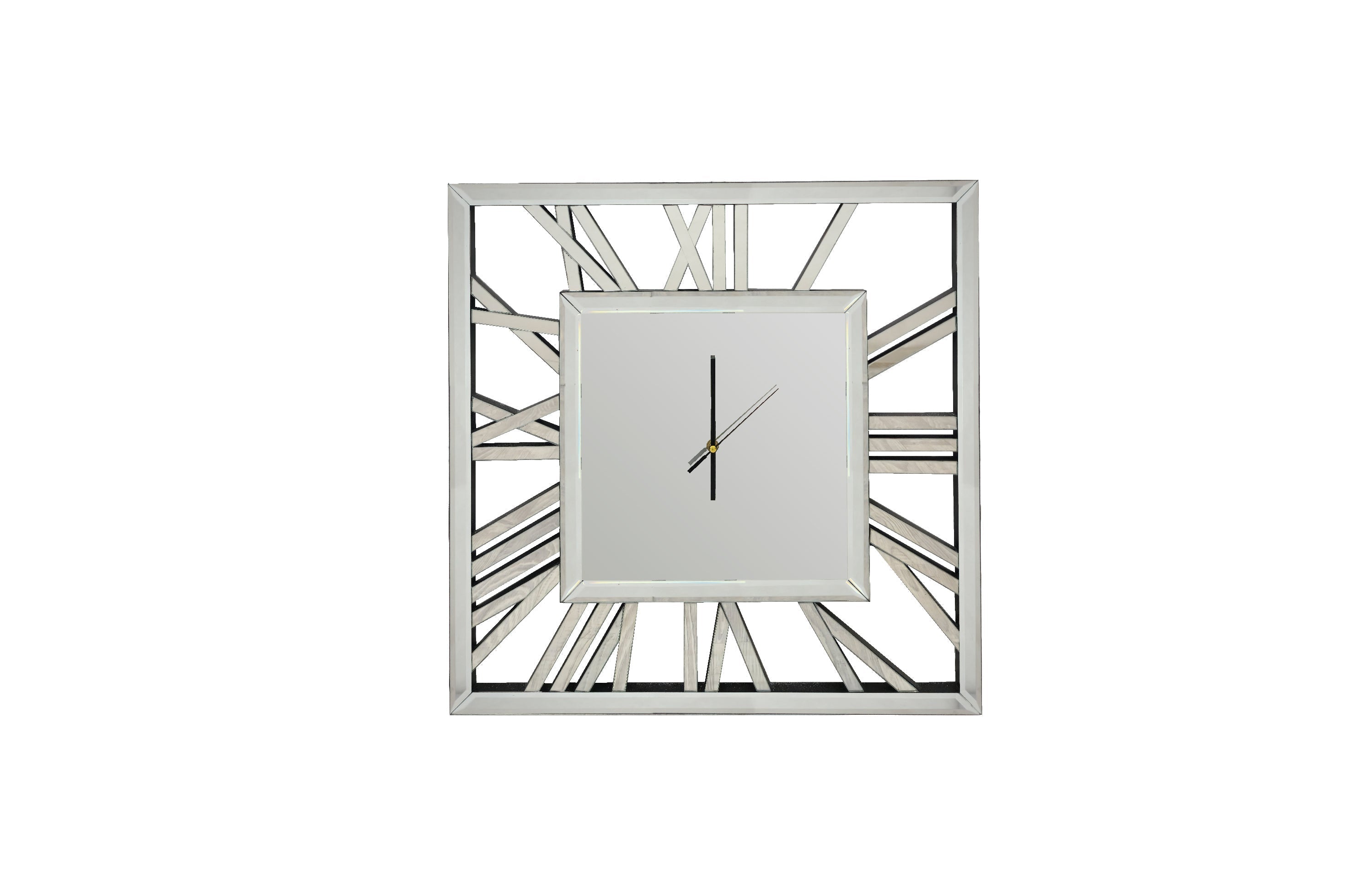 NNEDSZ Decorative silver mirrored clock - 60cm-0