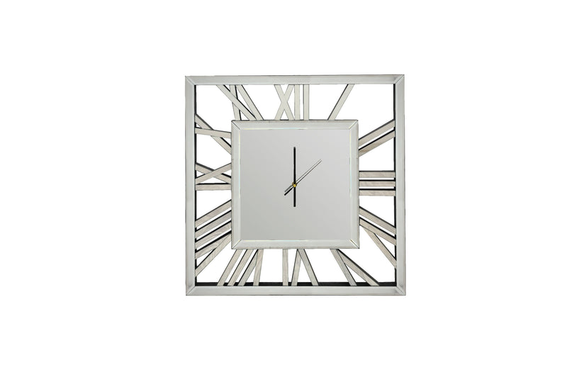 NNEDSZ Decorative silver mirrored clock - 60cm-0