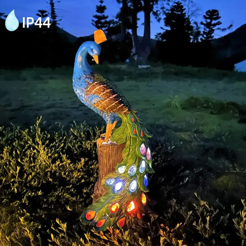 NNETM Solar Peacock Resin Statue Light for Garden Decor-1
