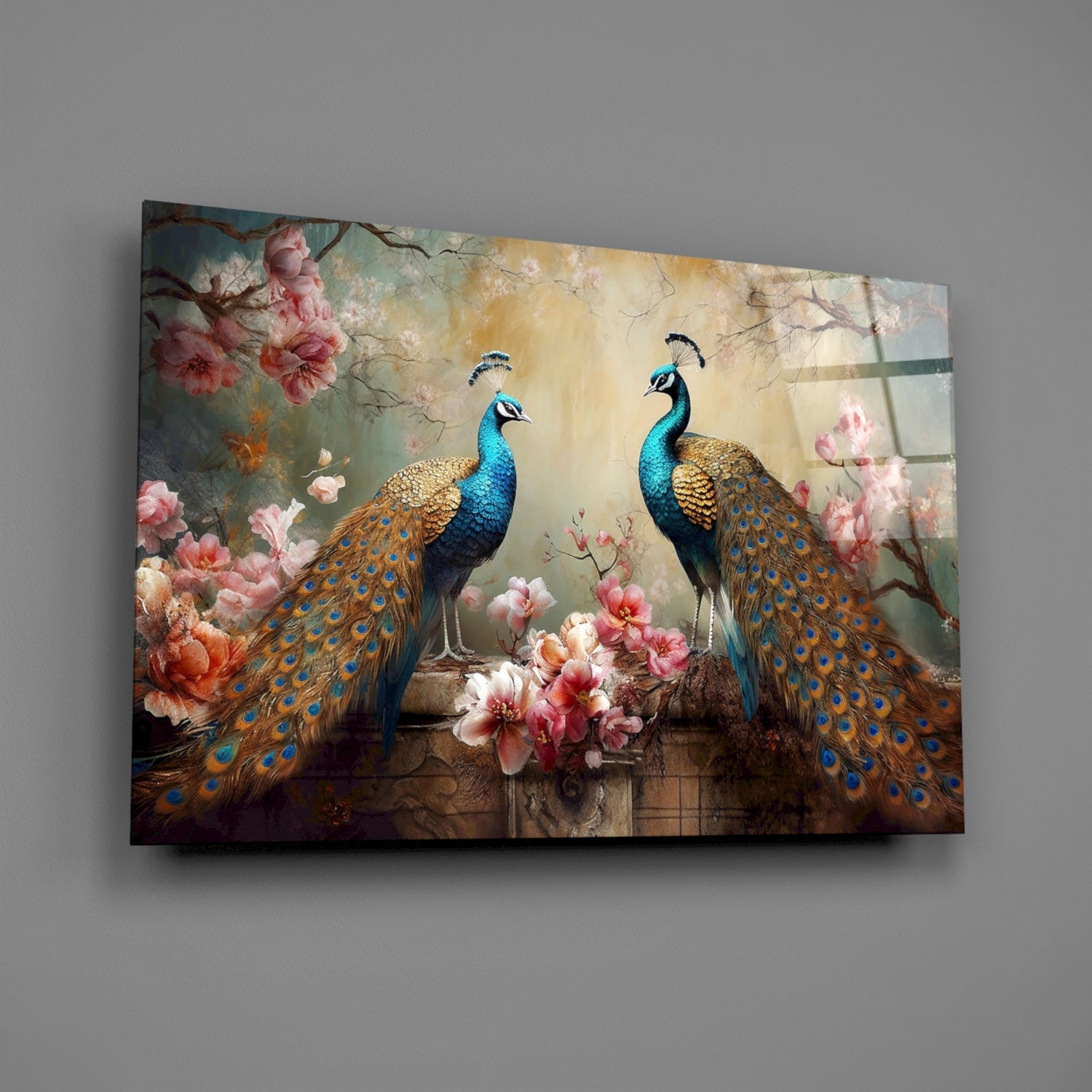 Peacock Glass Wall Art-1