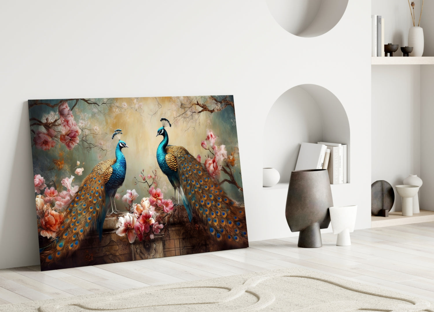 Peacock Glass Wall Art-2